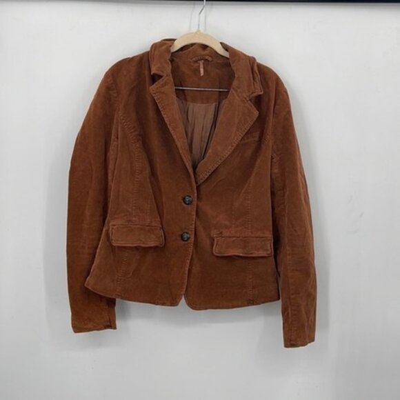Free People Byron Brown Fall Corduroy Double Button Womens Medium Jacket - Picture 2 of 6